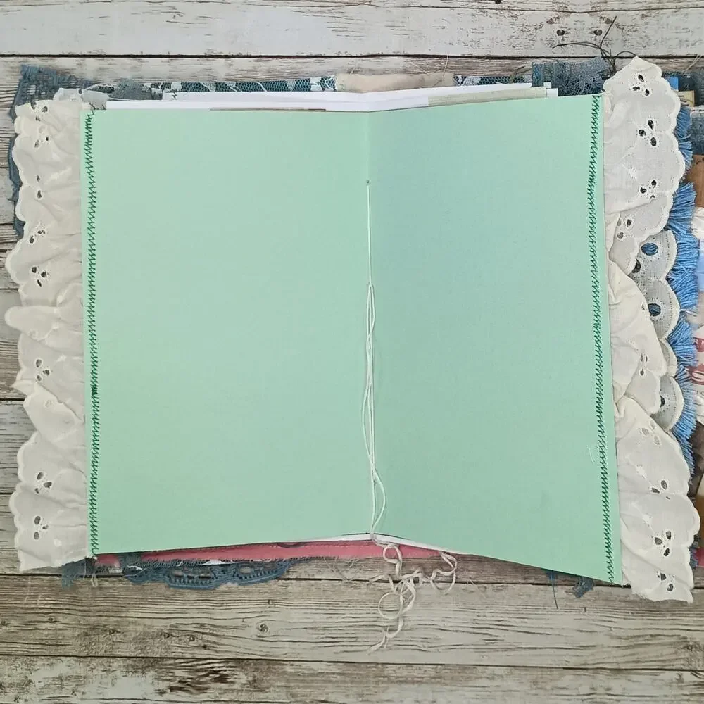 Turquoise Embellished Junk Journal: Flowers, Birds and Butterflies (Laugh)